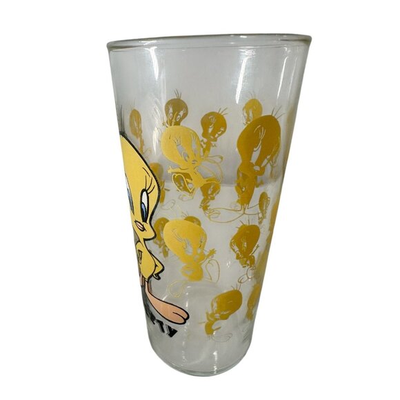 RARE 1995 Looney Tunes Taz Tasmanian Devil Tweety Warner Bros Glass Lot of 2 - Picture 16 of 16